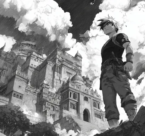 翻开的漫画书页与手写笔记摆放在木桌上的安静一角